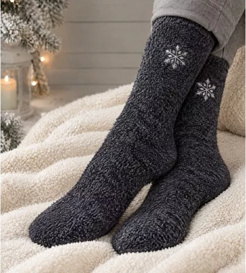 Chaussettes douces grises Alpina Cuddly flocon de neige