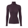 Pull fin col roulé en laine et soie Barolo