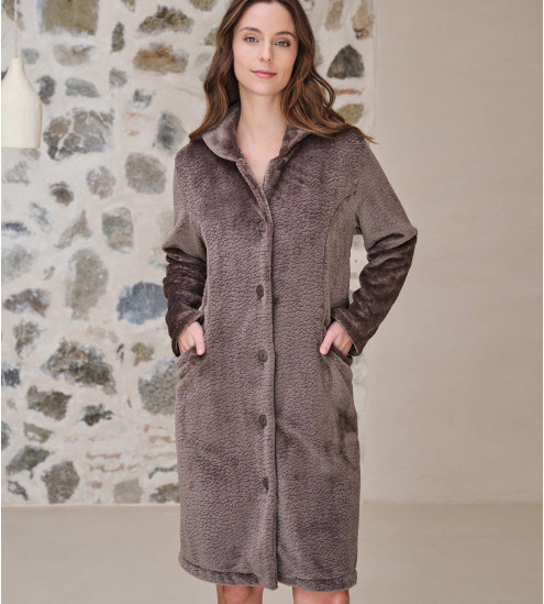 Robe de chambre en velours Chocolat