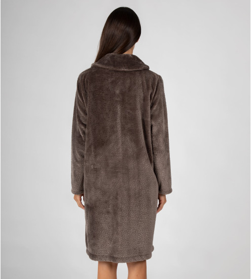 Robe de chambre en velours Chocolat