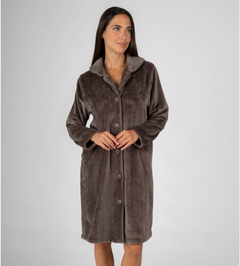 Robe de chambre en velours Chocolat