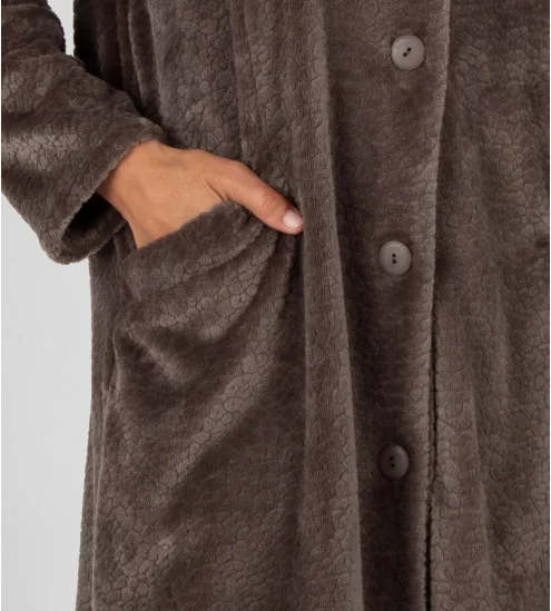 Robe de chambre en velours Chocolat