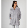 Robe de chambre femme en pilou gris