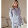 Robe de chambre femme en pilou gris