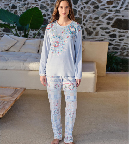 Pyjama envelours femme Bleu Ciel