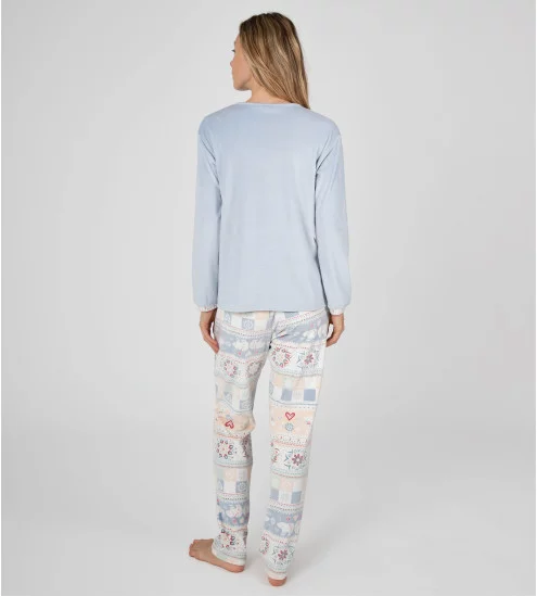 Pyjama envelours femme Bleu Ciel