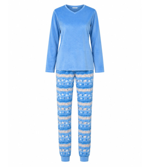 Pyjama en velours très doux bleu
