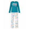 Pyjama femme en coton épais interlock Bleu Petrol