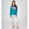 Pyjama femme en coton épais interlock Bleu Petrol