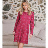 Liquette femme en coton imprimé automnal Grenat Rouge