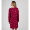 Liquette femme en coton imprimé automnal Grenat Rouge