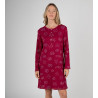 Liquette femme en coton imprimé automnal Grenat Rouge