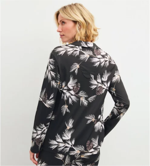 Haut de pyjama chemise femme Glimmer M et M Classic Black