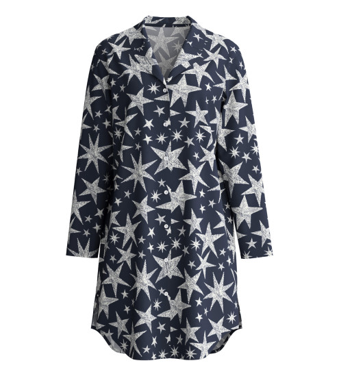 Liquette manches longues boutonnée Winter Dreams Blue Night