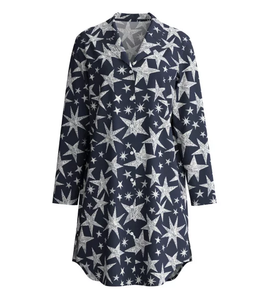 Liquette manches longues boutonnée Winter Dreams Blue Night