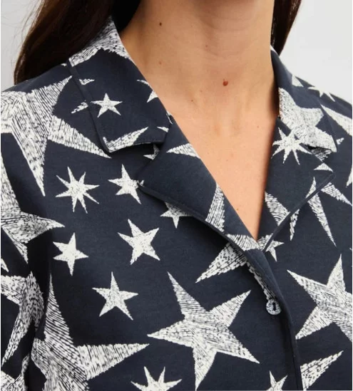 Liquette manches longues boutonnée Winter Dreams Blue Night