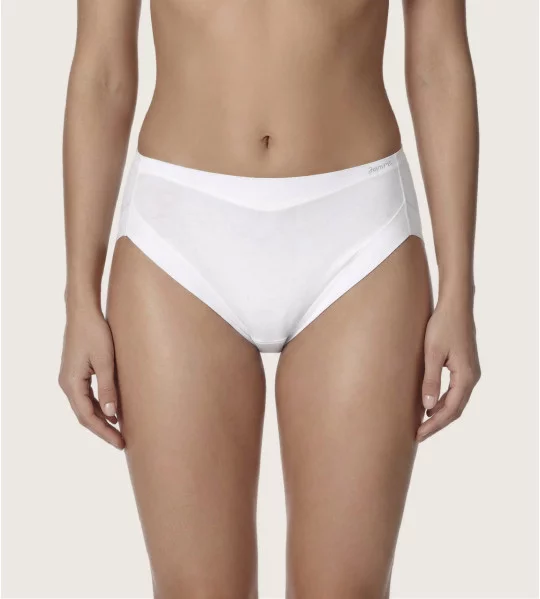 Slip brésilien invisible Cotton Band Blanc