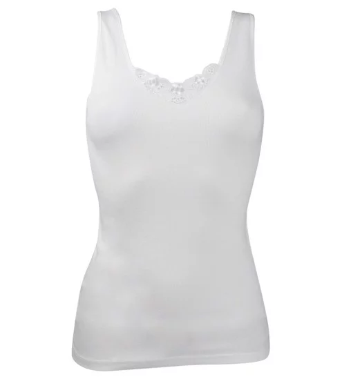 White cotton wide strap shirt