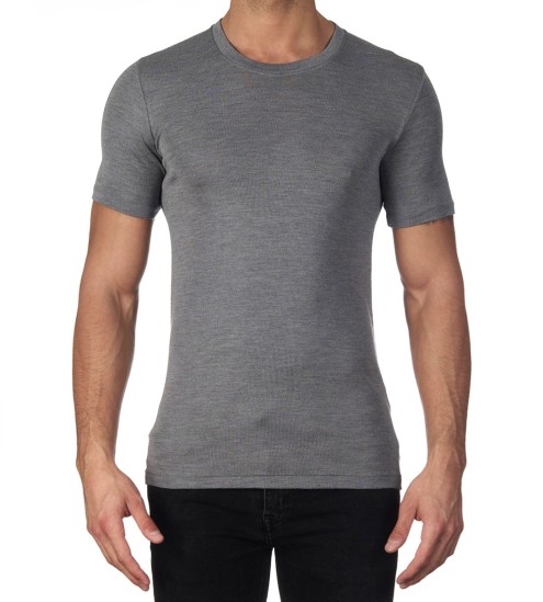 T-shirt laine & soie col...