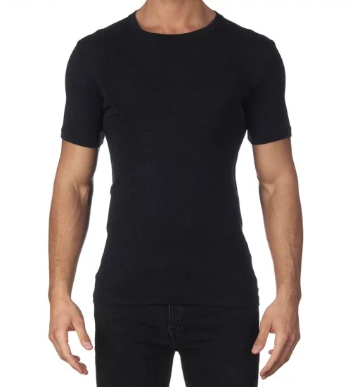 T-shirt laine & soie col...