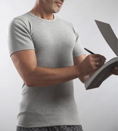 Gray combed cotton men's...