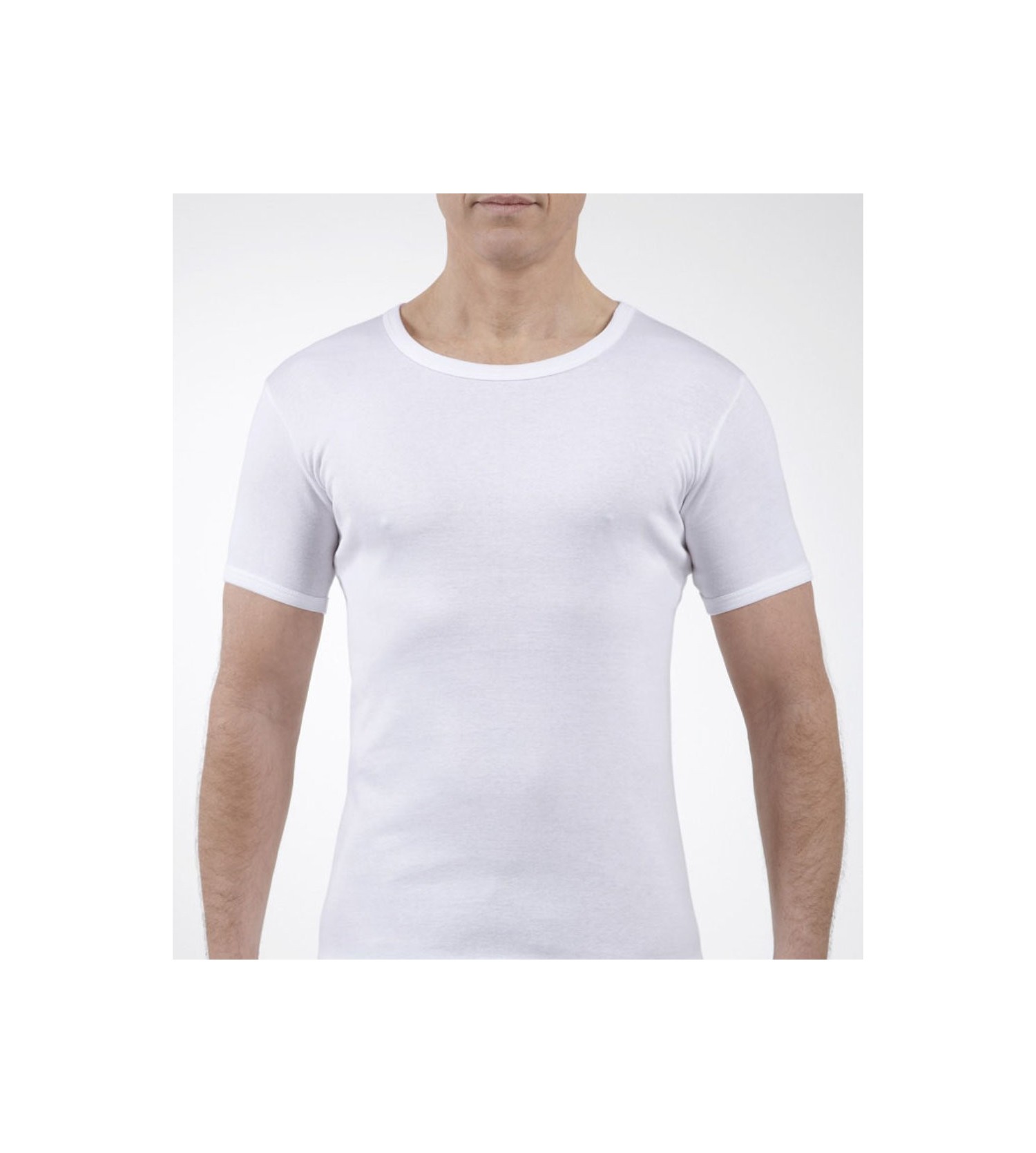 T-shirt pour homme en coton blanc Jet Tricotage toulousain