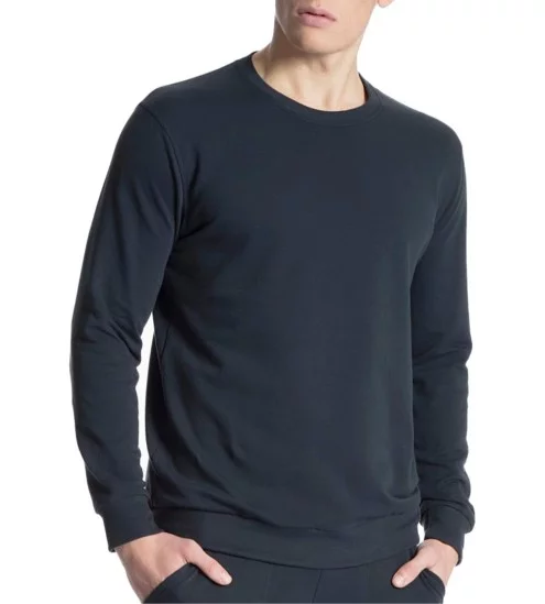 Sweatshirt homme en coton gris anthracite Massana