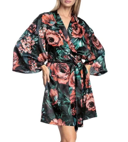 Déshabillé kimono en satin...