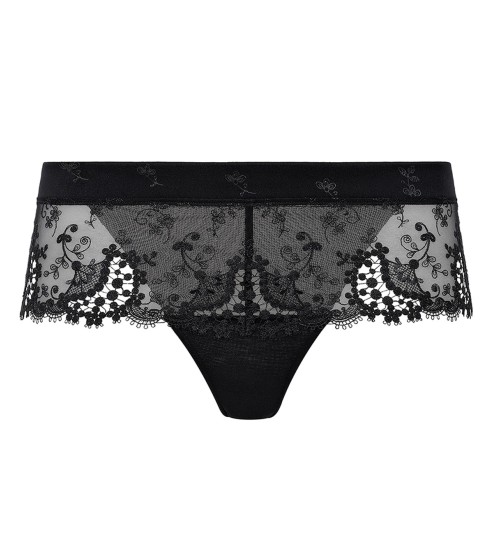 Shorty en satin et tulle brodé Wish NOIR