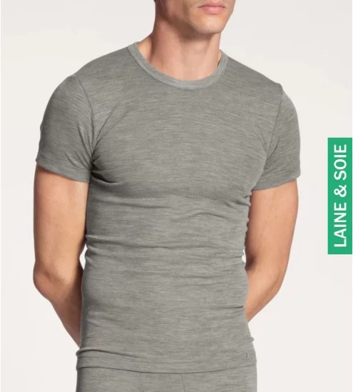 T-Shirt Homme Laine et Soie...