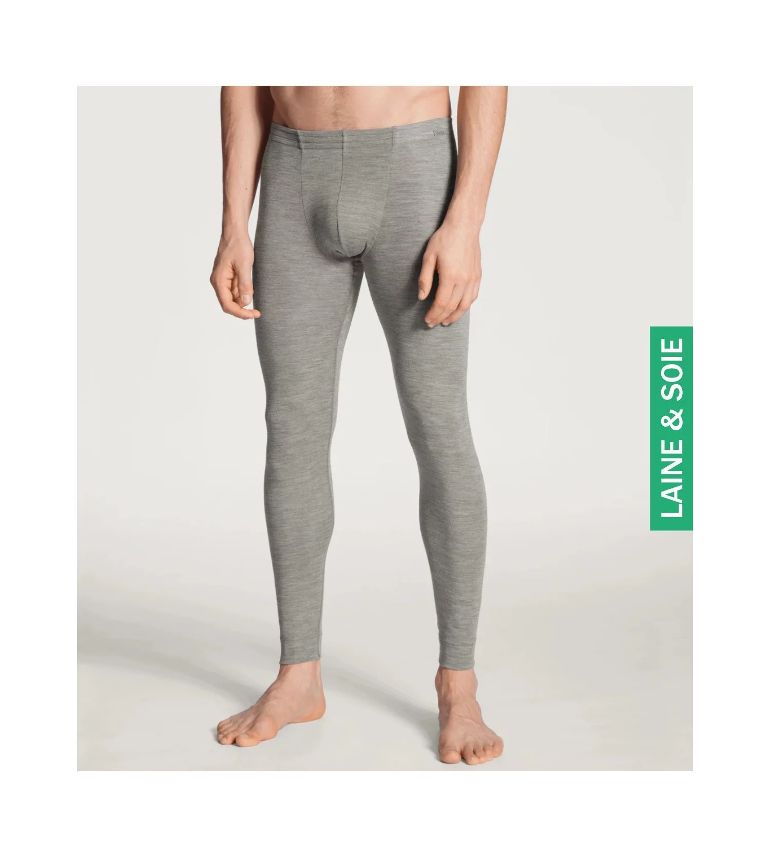 Caleçon Long Homme Laine et Soie gris CALIDA