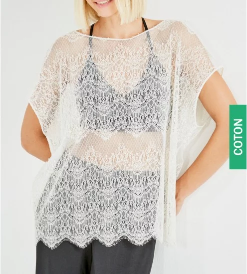Top en coton manches chauve...