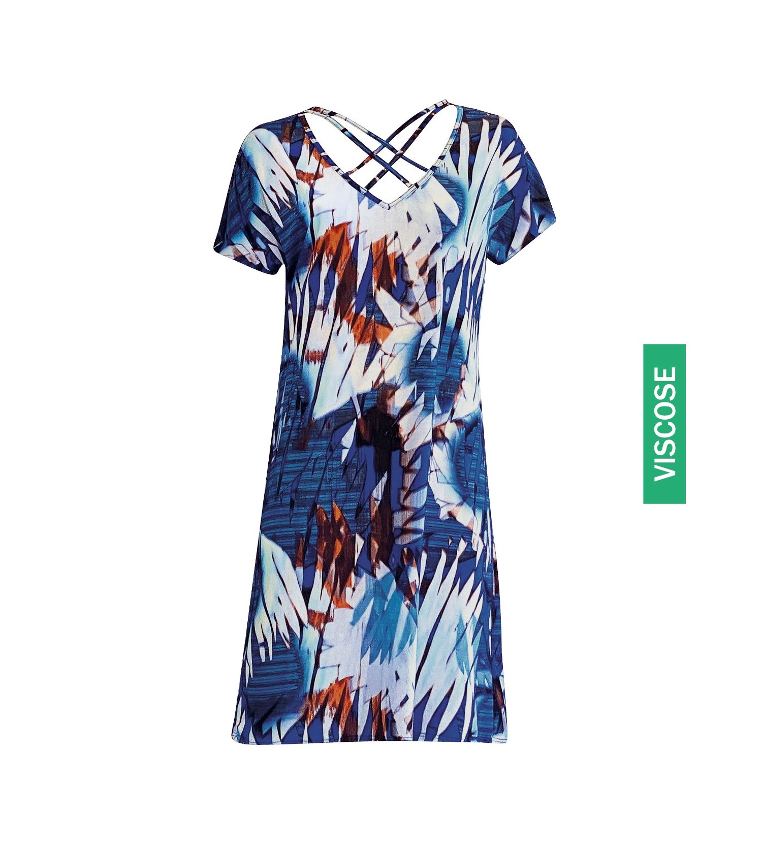 Robe de plage imprimé Ocean Riders BLEU/CHOCO Robe de plage imprimé Ocean Riders BLEU/CHOCO