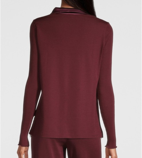 Wool and silk top Bordeaux