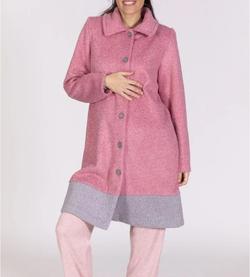 Robe de chambre au toucher lainage Blush Gris
