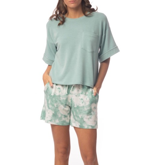 Short imprimé effet délavé...