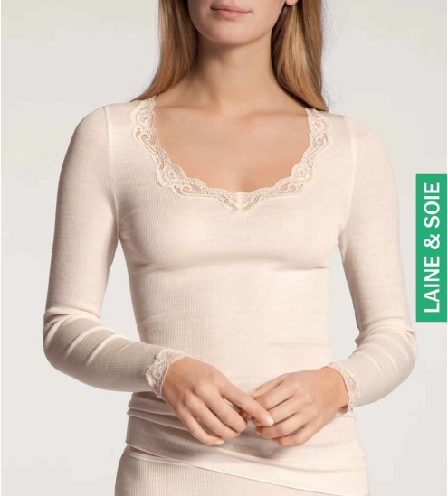 Woll- und Seide-Hemdspitze...