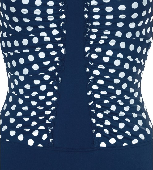 Maillot de bain froncé à pois Marine 30