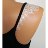 Top en coton Mako et Chantilly 020 NOIR
