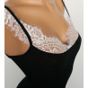 Top en coton Mako et Chantilly 020 NOIR
