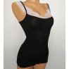 Top en coton Mako et Chantilly 020 NOIR