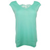 Top en fil d'Ecosse et dentelle 930 Menthe