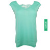 Top en fil d'Ecosse et dentelle 930 Menthe