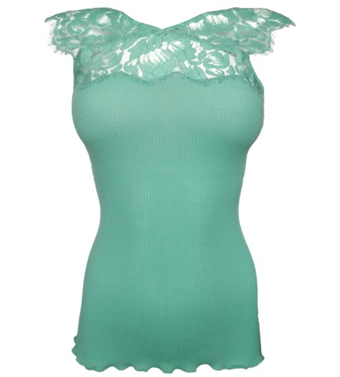 Débardeur coton dentelle Chantilly 930 Menthe