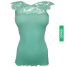 Débardeur coton dentelle Chantilly 930 Menthe