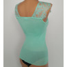 Débardeur coton dentelle Chantilly 930 Menthe