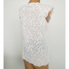 Top en coton broderie de Saint-Gall 010 Blanc