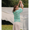 T-shirt en lin et dos Macramé 930 Menthe