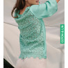 T-shirt en lin et dos Macramé 930 Menthe