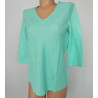 T-shirt en lin et dos Macramé 930 Menthe